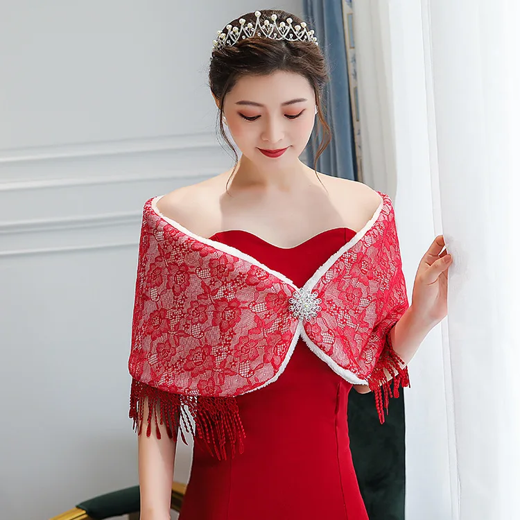 2020 накидка Свадебная шаль свадебное платье Cheongsam Подружка невесты Большой размер