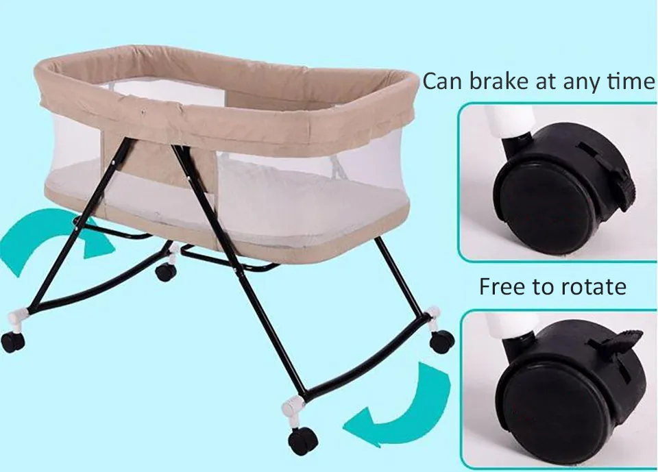 Детская кроватка IMBABY детская кроватка для путешествий Складная портативная удобная кровать-качалка для новорожденных