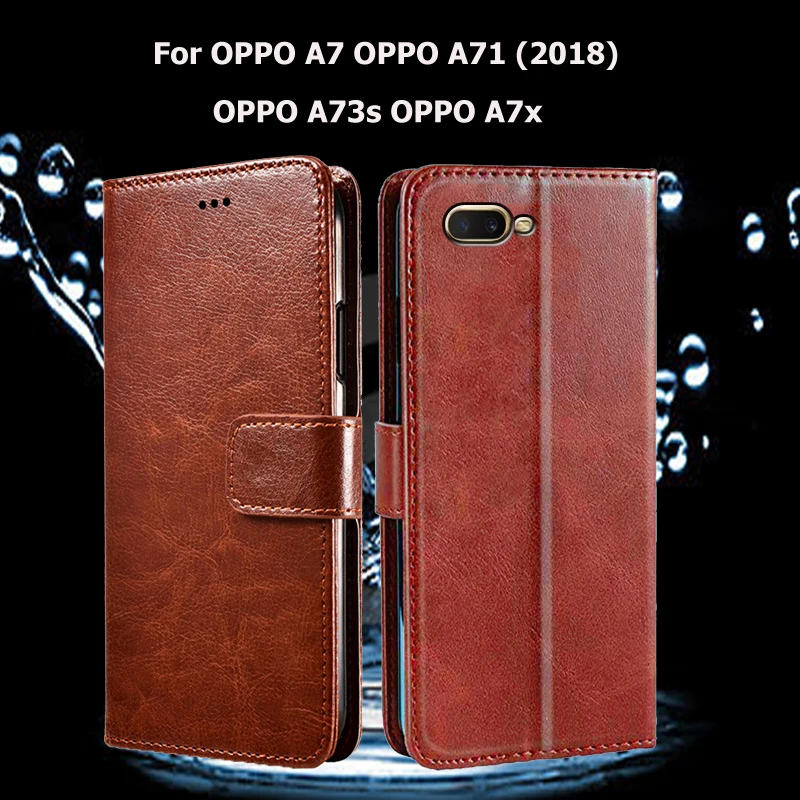 Чехол для OPPO A73s A7x флип-чехол телефона A7 A71 2018 чехол чехол-портмоне из