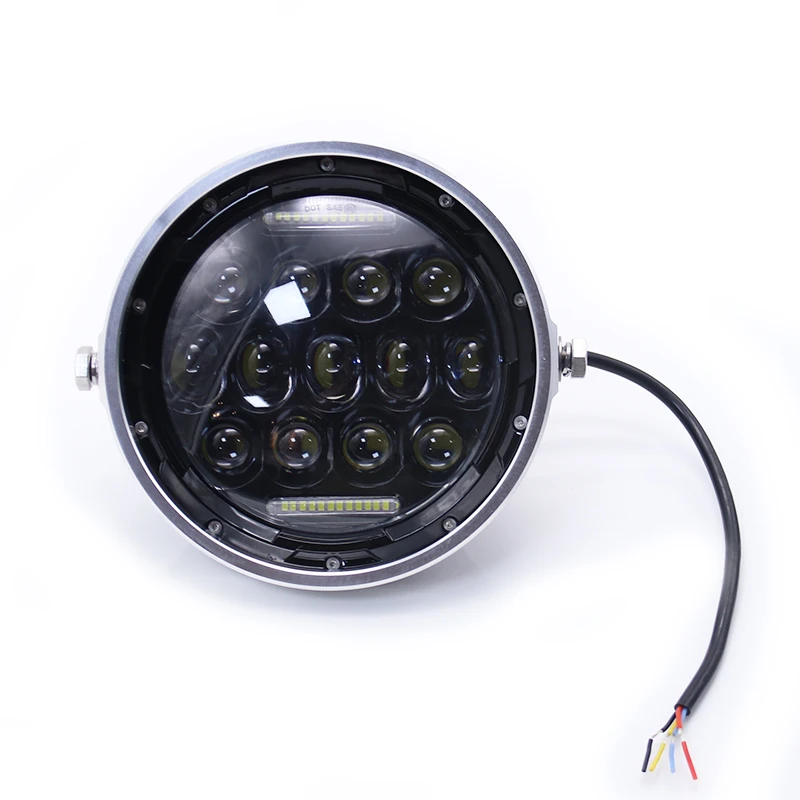 

7-дюймовый мотоциклетный проектор, 13LED фара, налобный фонарь для Harley, Honda, Yamaha, Kawasaki, Suzuki, Cruiser, Jeep Touring