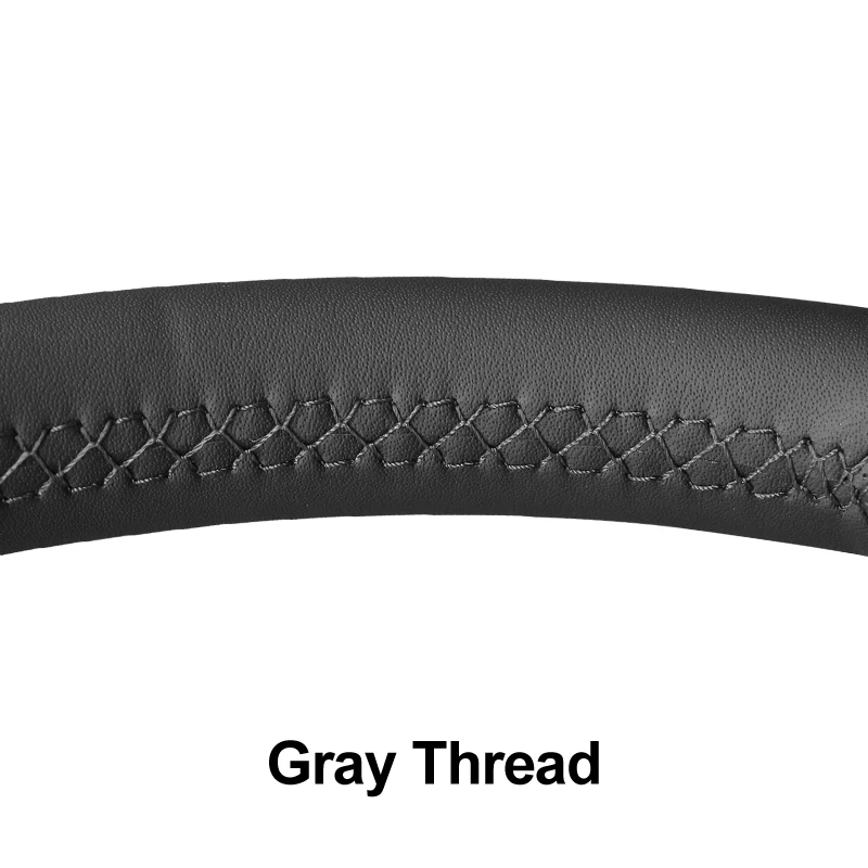 Gray Thread Ручной стежок черный искусственный кожаный чехол рулевого колеса автомобиля для Nissan X-Trail Qashqai Rogue(Sport) Leaf Kicks Altima Micra - Название цвета: Gray Thread