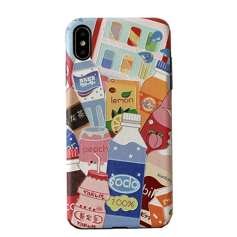 Японская бутылка для напитков Kawaii чехол телефона iPhone 7 Plus 8 6s 6 X XR XS Max Чехлы пар