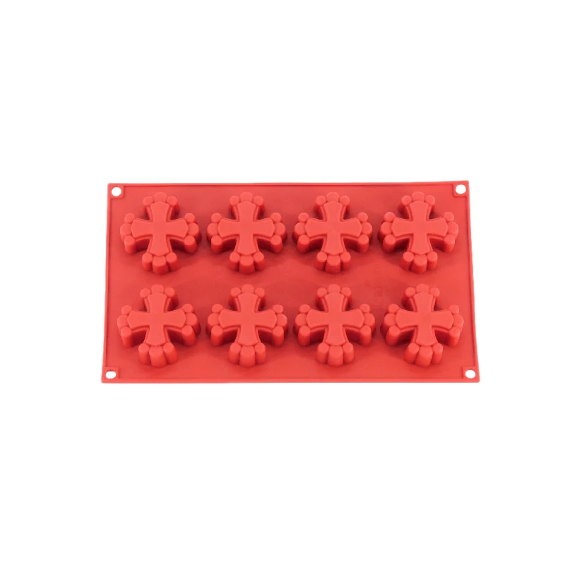 8 полости крестообразной формы для шоколада из силикона в форме печенья желе