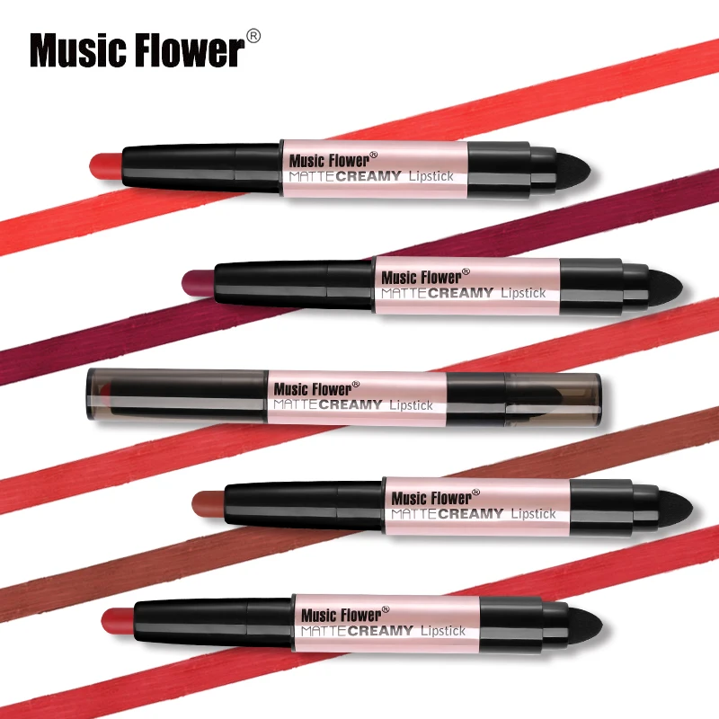 Помада карандаш для губ матовая кремовая 12 цветов|batom rouge|creamy lipsticklip stick |