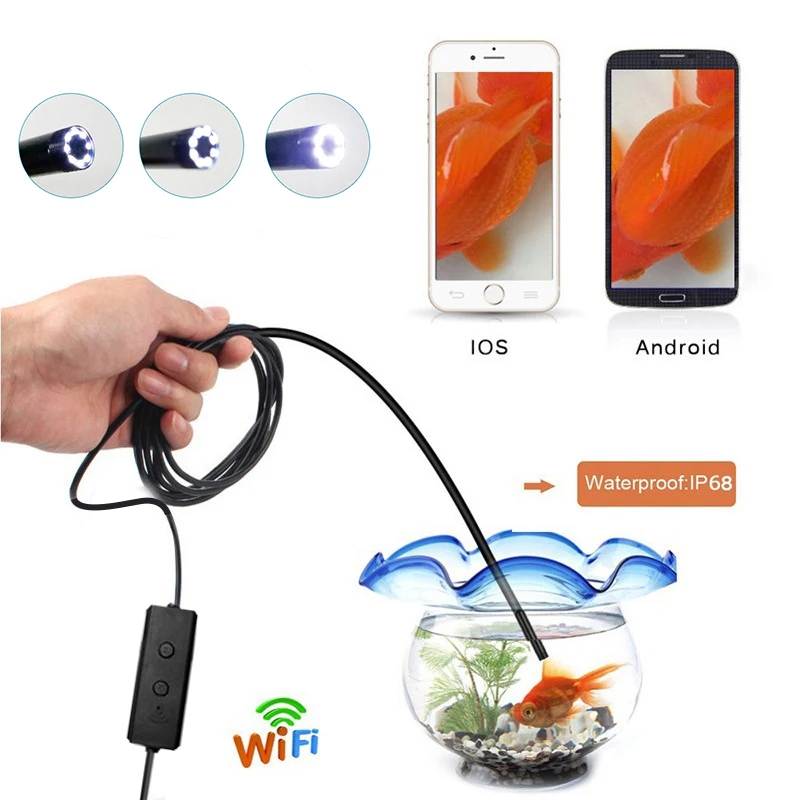 Зазор F160 1 M/2 M/3,5 M/5 M WiFi эндоскоп 720P для Apple IOS Aandriod Windows 8 светодиодный Бороскоп USB водонепроницаемый объектив камеры