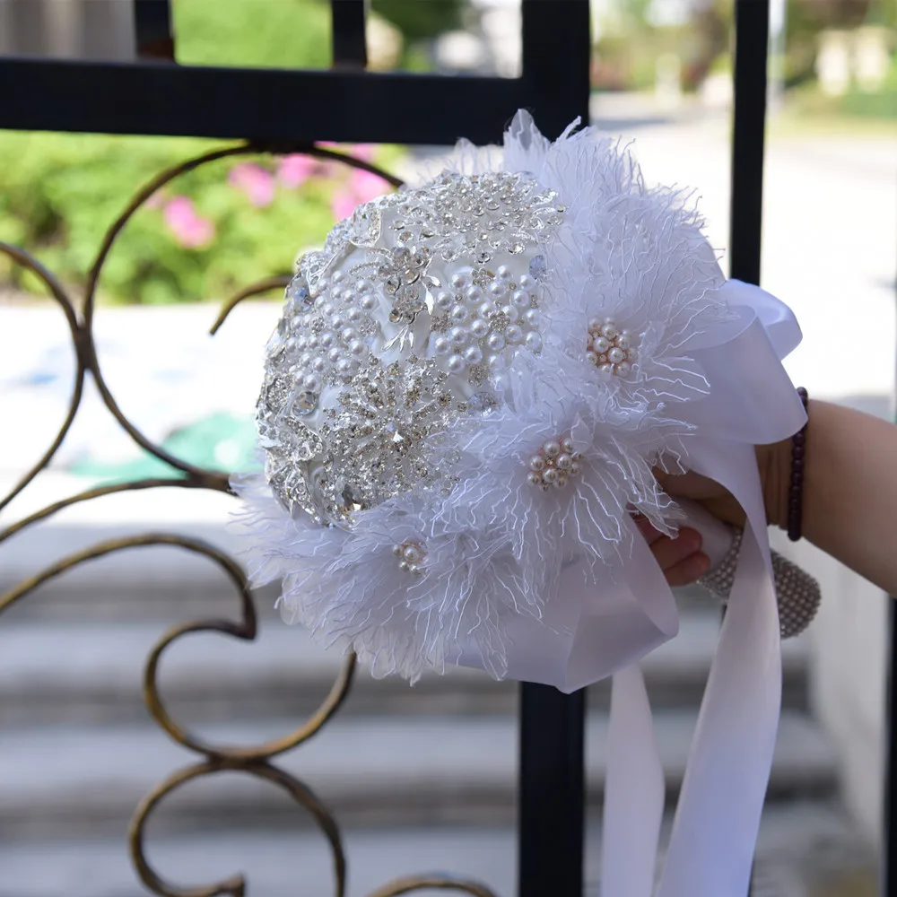 

Bridal Gems Holding Bouquet Simulation Roses Crystal Wedding Bouquet