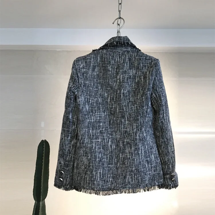 

Autumn Winter Korean Chic Fashion Tassel Woolen Suit Collar Tweed Female Coat For Women Jacket Blazer Feminino Basic Jackets