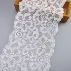5 ярдовпартия, эластичная белая кружевная лента, нигерийская африканская кружевная ткань, швейные вышитые аксессуары, Кружевная аппликация