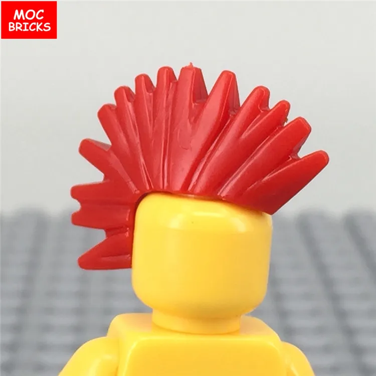 10 шт./партия, MOC мужские волосы, черные короткие волосы, коричневые длинные волосы, модель, фигурка, игрушка для детей, развивающие строительные блоки, собранные игрушки - Цвет: 1027A