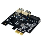 Переходник PCI-E на PCIe, PCI-Express от 1x до 16x, Райзер для майнинга с 1 на 4 USB 3,0, мультипликатор с 4-контактным портом питания Molex для майнинга BTC