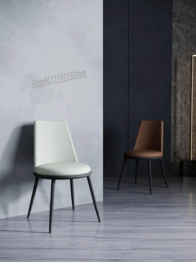 Custom Light Luxury Chair Leather Home Nordic Study Back Modern Simple Leisure Metal Desk Stool |