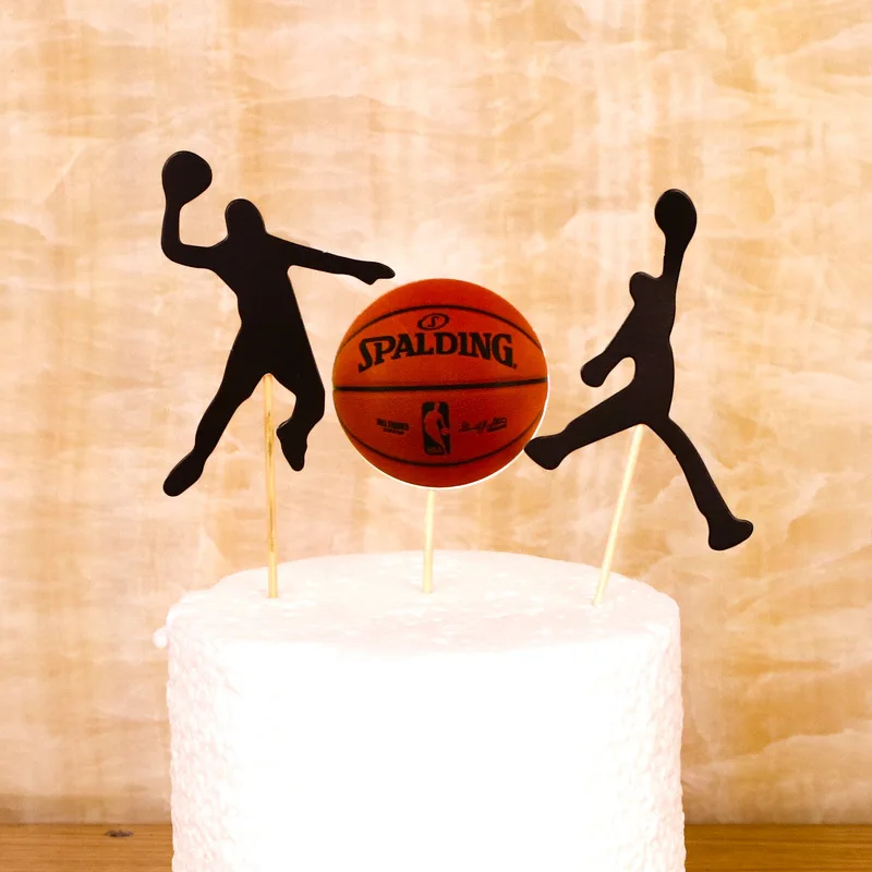 

1Set Birthday Cake Decoration DIY Basketball Set Cupcake Topper Cake Flags Kids Boy Birthday Party Baking Decoration Accessories