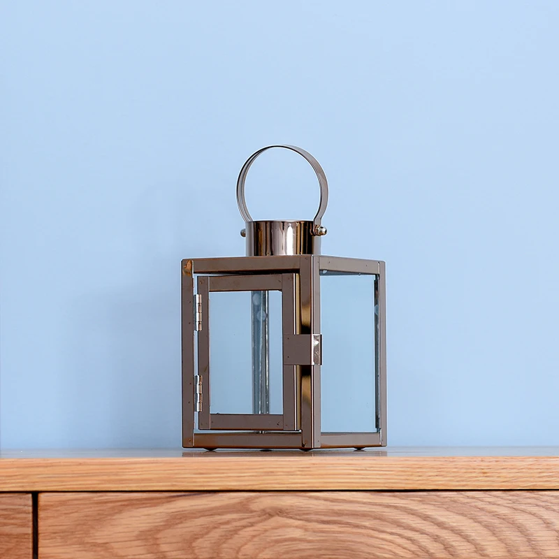 Мини ветрозащитные золотые стеклянные подсвечники напольный подсвечник из