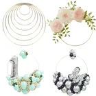 5 шт. 10-40 см, Золотое металлическое кольцо, венок, гирлянда, цветочный венок, цветы ручной работы, металлическое кольцо, декор для свадьбы, дня рождения, Baby Shower