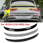 C118 задний спойлер для Mercedes Benz CLA Class W118 2019-2024, CLA250, CLA200, CLA220, черный карбоновый спойлер на заднее крыло, багажник