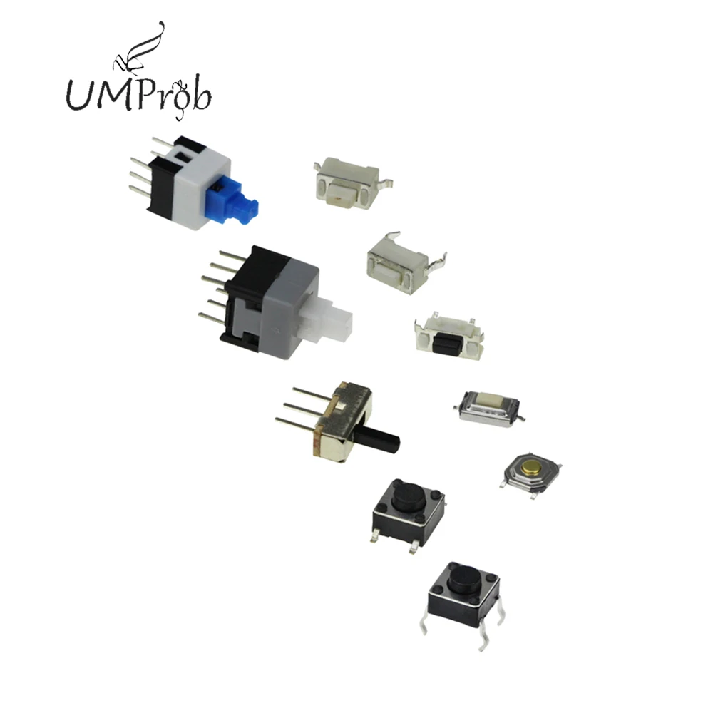 100 шт./лот 10 видов тактильных переключателей кнопочный переключатель SMD Такт для