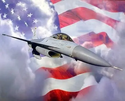

Aviation Wall Decor Military F-16A Falcon Fighting Jet Flag Art Print Poster