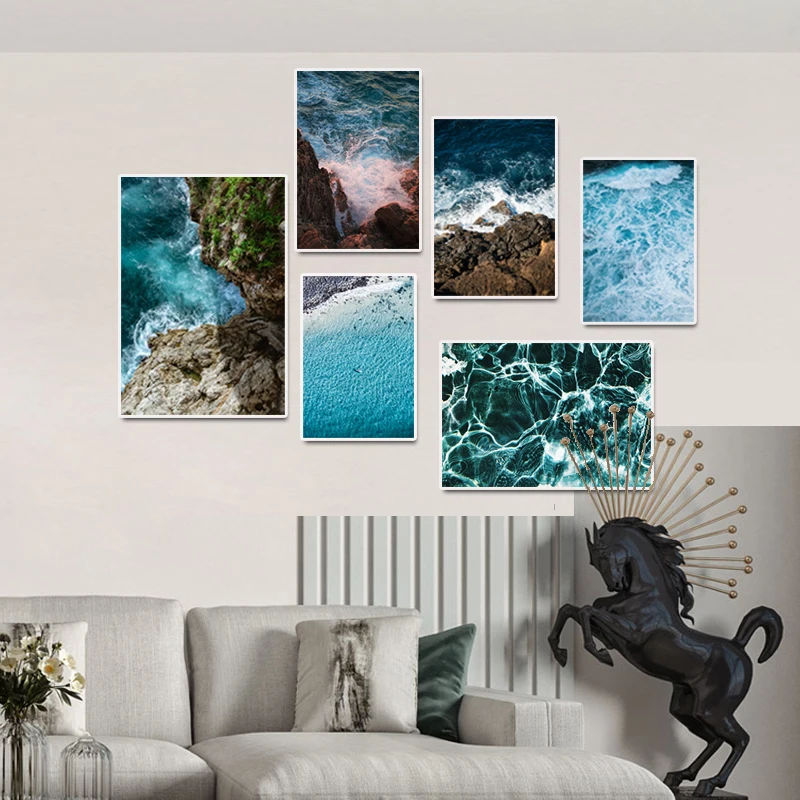 Картина на холсте морской пейзаж Постер холст настенные фотографии синее