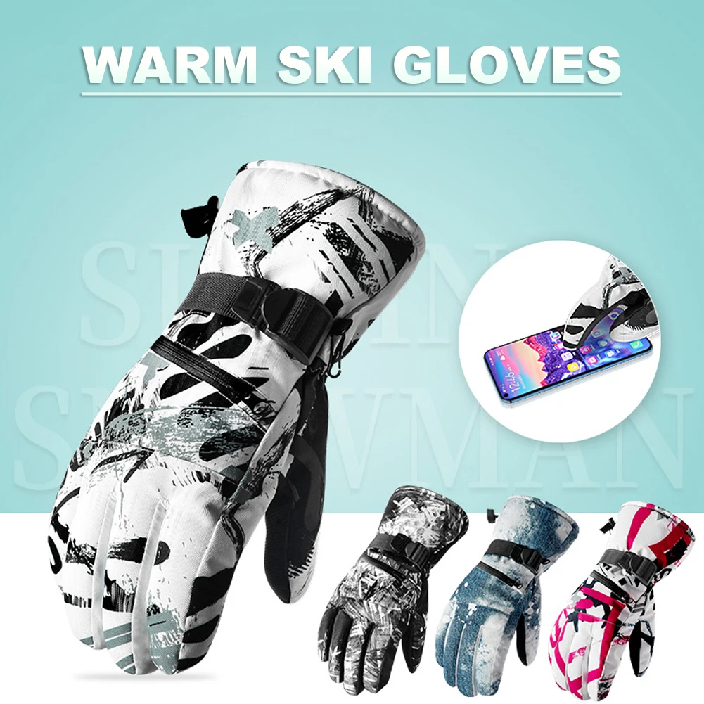 

Профессиональные лыжные перчатки флисовые зимние теплые перчатки для сноуборда с сенсорным экраном ультралегкие водонепроницаемые мотоц...