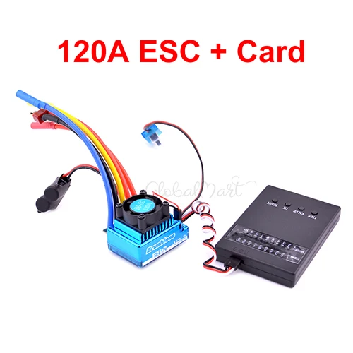 120A ESC and Card 3650 3900kv 4300kv бесщеточный двигатель/45A 60A 80A 120A бесщеточный ESC электрический регулятор скорости пыленепроницаемый для 1:10 1/10 RC автомобилей - Цвет: 120A ESC and Card