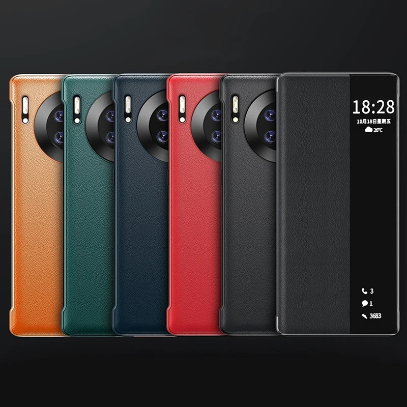 

Huawei Mate 40 Pro Mate40 Mate40pro 40pro 5G Case Luxury Leather Smart View Flip Case for Global Version Magnetic Phone Cover