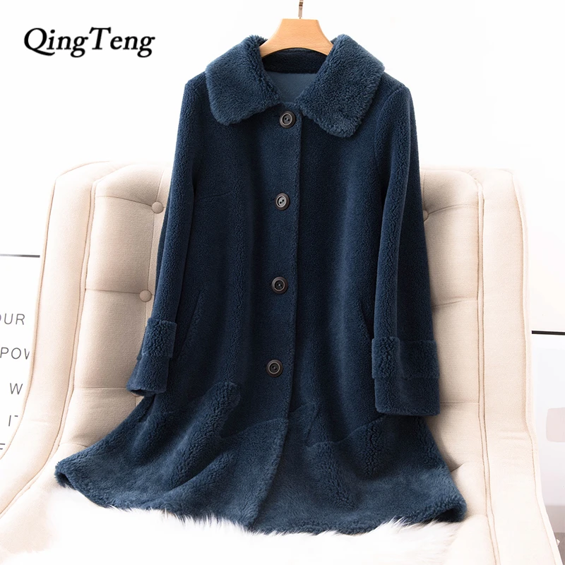 30 шерстяное пальто из искусственного меха длинное зимнее Женское осеннее