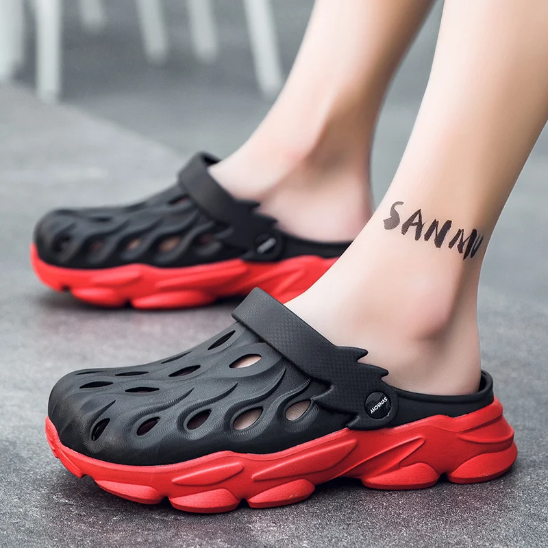 

Summer Men Slippers Massage Mules Outdoor Garden Shoes Clogs Beach Slippers Flip-Flops Men Indoor Home Slides Bathroom Loafers