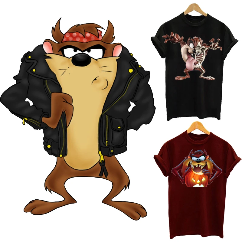 

Cartoon Tasmanian Devil Patches Thermal Stickers on Clothes Iron-on Transfers for Clothing Thermoadhesive Patch Diy Applique