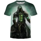 Футболка Мужскаяженская с 3D-принтом черепа, модная тенниска в стиле Харадзюку с короткими рукавами, уличная одежда, 2021