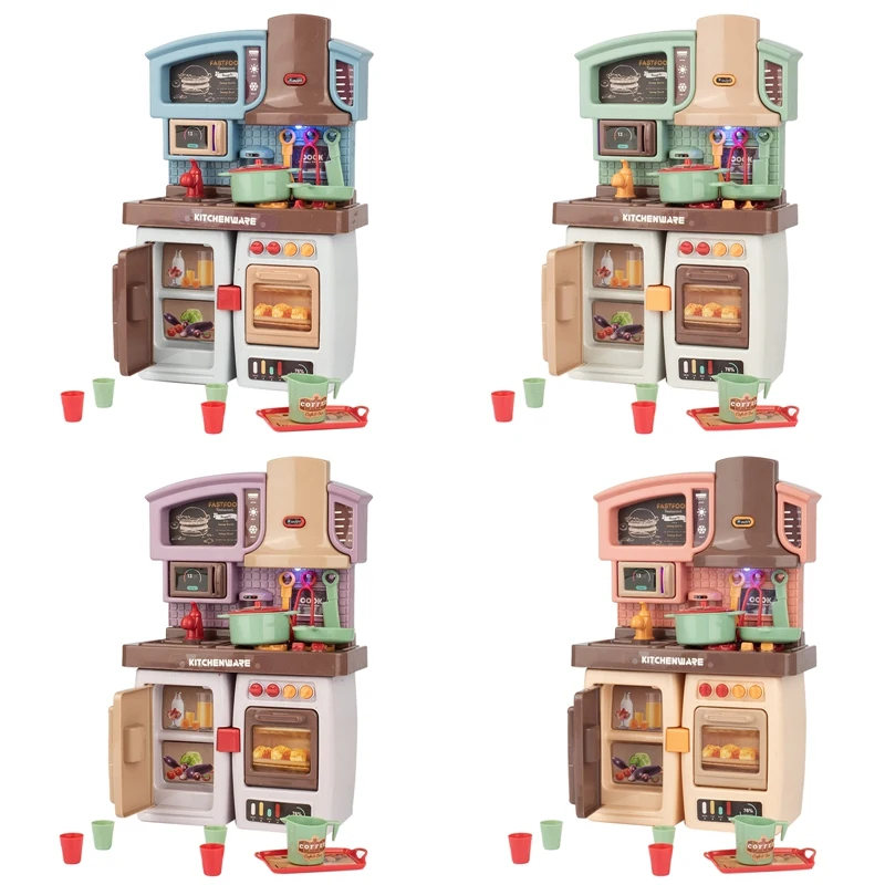 

Toddler Toys Play Kitchen Set Doll House Accessories Role Play Toy for Children Tableware Birthday Gift for Girl