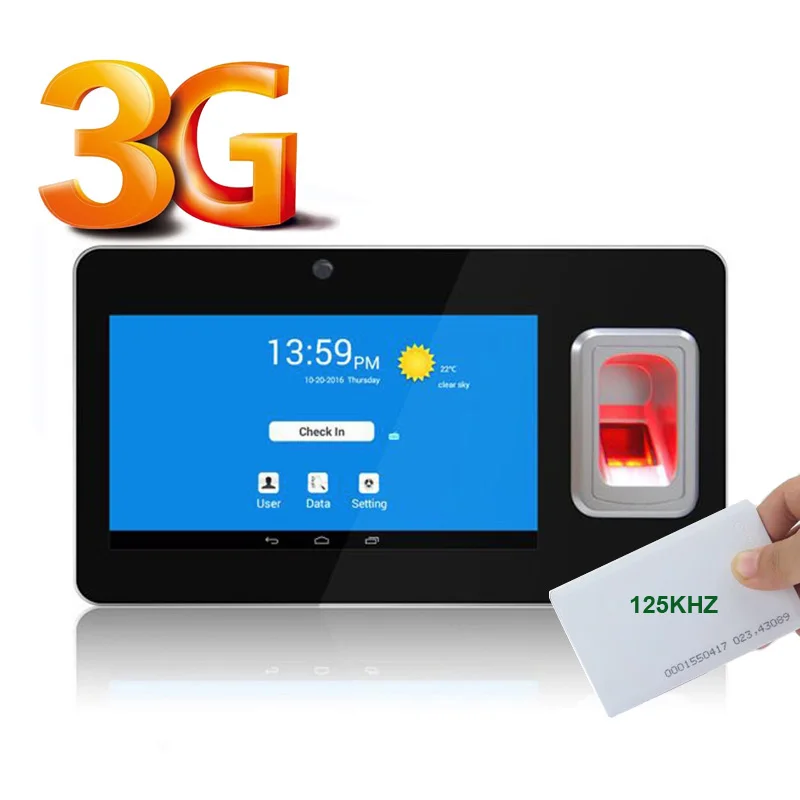 Регистратор времени с 4-ядерным процессором 1344 МГц tcp/ip GPRS Wi-Fi большой экран