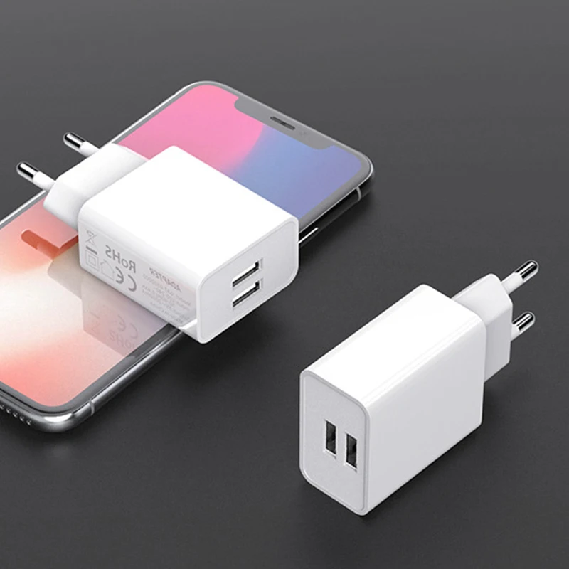 Адаптер для путешествий с вилкой европейского стандарта двойной usb интерфейс