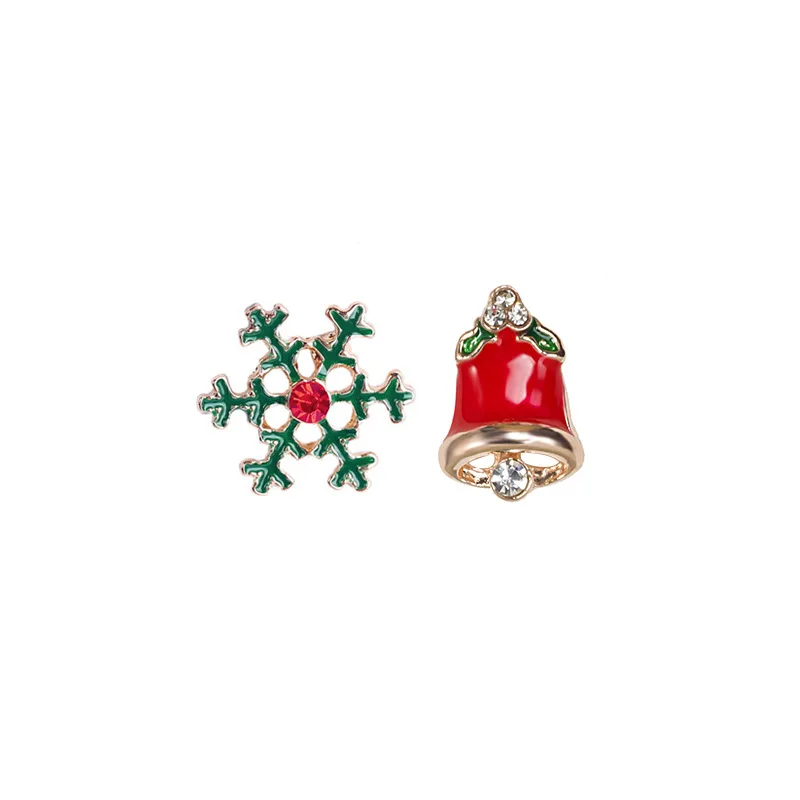 

Hot Selling Christmas Earrings with New Christmas Ear Stud Crystal Bell Snowflake Christmas Tree Ear Rings