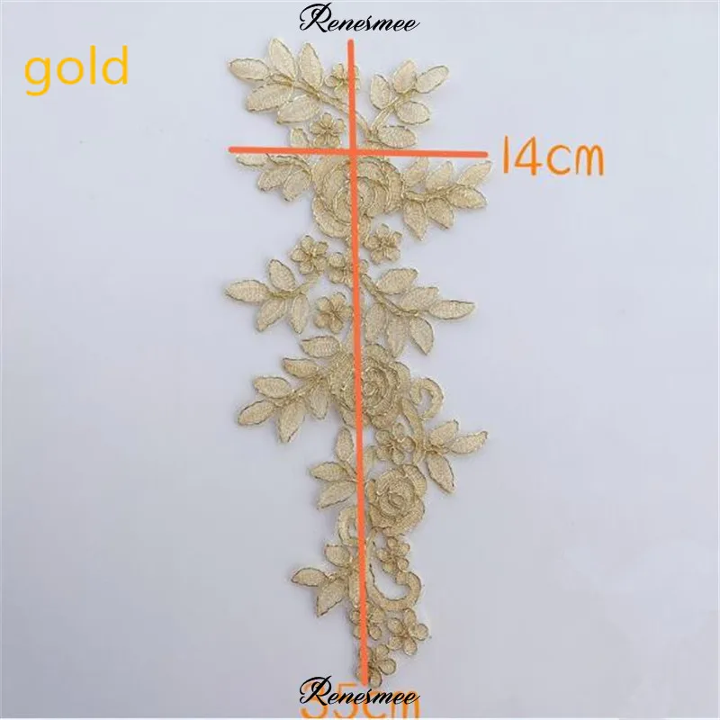Кружевная аппликация для свадебного платья 14 х35 см 1 шт. | Дом и сад
