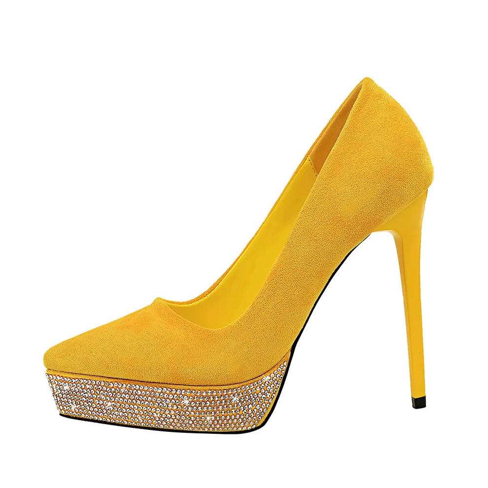 2020 женские замшевые туфли-лодочки на платформе и очень высоком каблуке 12 см