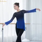 Балетные трико для взрослых, балерина с градиентом, марлевые топы, боди, Классический танцевальный спортивный костюм для йоги, гимнастические трико для женщин