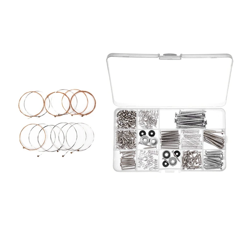 12Pcs Guitar Strings Replacement 12 Electric Set with Screw Kit (9 Types) | Спорт и развлечения