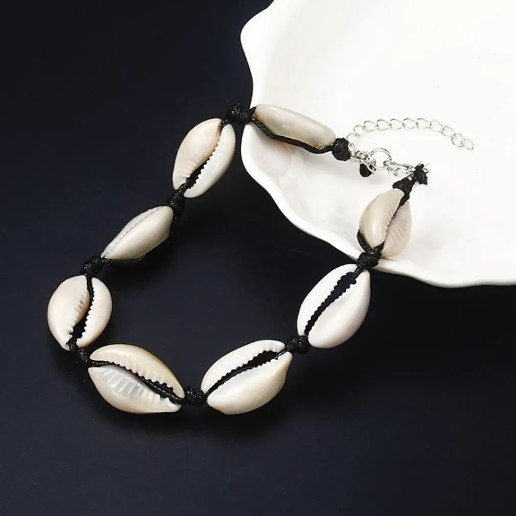 Women Anklets Bangle Bracelet Bohemia Shell Rhinestone Lady Cute Gold Color Fashion Jewelry Girls Lovers Valentine gift | Украшения и