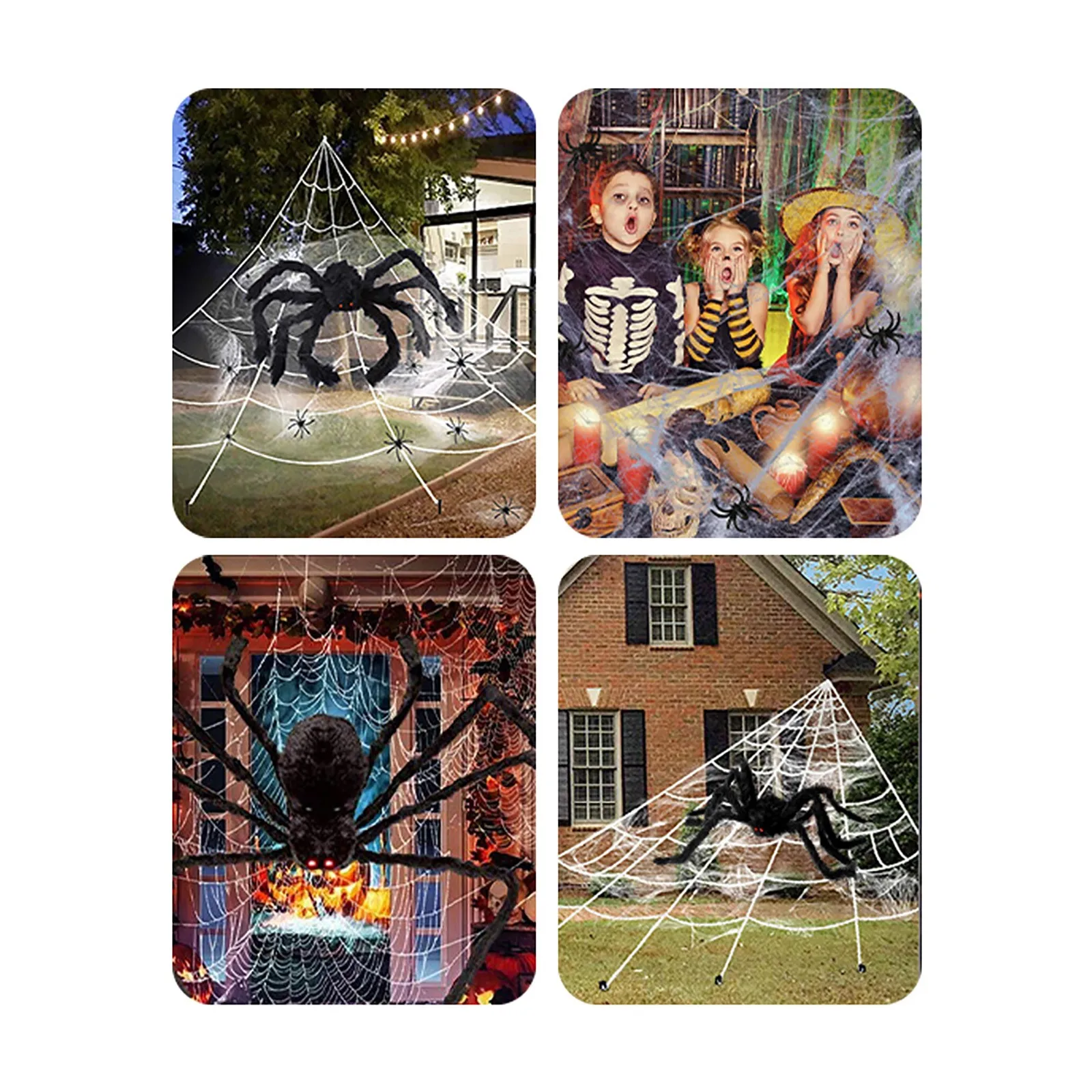 Hairy Giant Spider Web And Fake Props Scary Yard Door &amp Outdoor Decor With Stretch Cobweb | Дом и сад