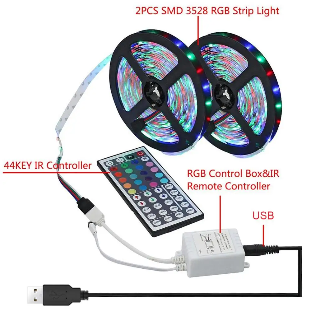 Светодиодные ленты светильник s RGB 3528 SMD гибкая лента светодиодный 5/ 10 м клейкие