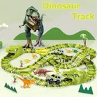 Динозавр, железная дорога, Игрушечный трек, гоночный трек, набор, развивающий изгиб, гибкий гоночный трек, флеш-светильник, игрушки для детей