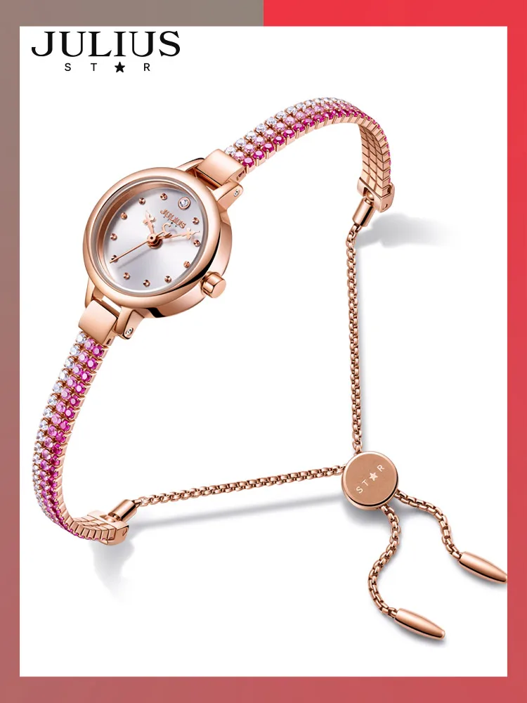Luxury Sapphire Women s Watch Japan Quartz Crystal Hours Fine Cubic Zircon Bracelet Girl s Birthday Gift Julius Box