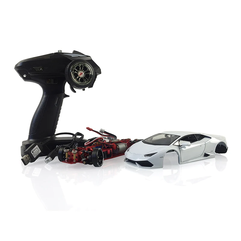 

HGM Toys Boys Gifts 1/28 MINI Q9 RTR 4WD RC Car with Radio 6CH Metal Chassis For Drift Racing Model Lamborghini LP610-4 TH19494