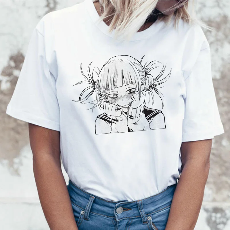 Футболка Himiko, мультяшная футболка Toga senpai, женская футболка waifu, женская футболка с надписью boku no hero Academy, футболка, футболка, harajuku, 90s