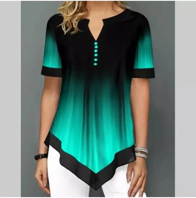 

Shirt Blouse Fashion 2020 Large Size Tops Women Casual V Neck Shirt Ladies Loose Floral Print Tunic Shirt