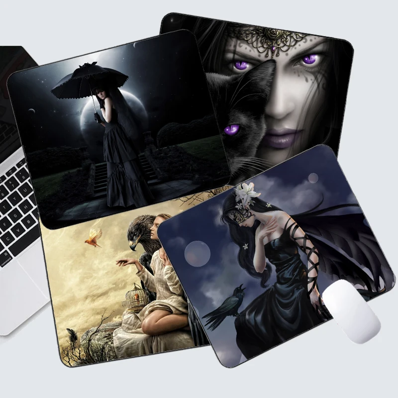 

Gothic Creepy Goth Girl Mouse Pad Computer Kepboard Deskpad Laptop Mouse Desk Mat Office Stationery Accessories