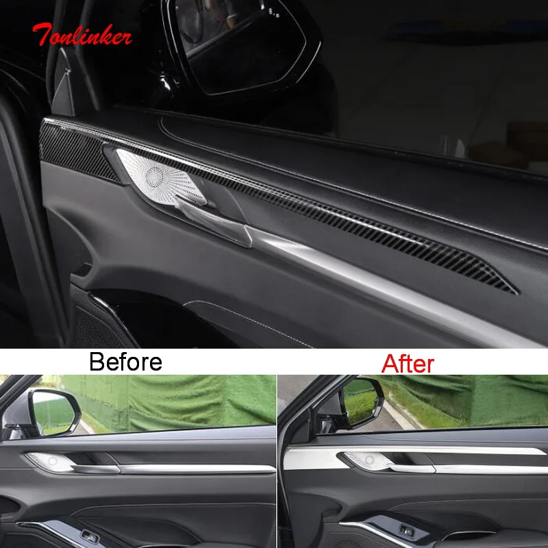 Tonlinker Interior Car Door Windows Edge Cover Sticker For GWM HAVAL H6 2021 Car Styling 4 PCS Stainless Steel Cover Stickers