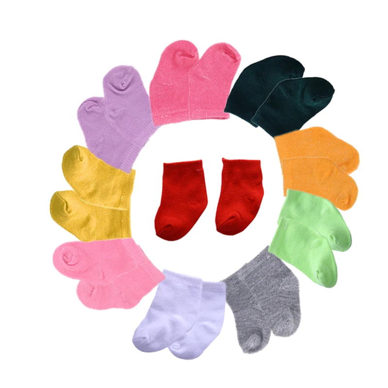 

Doll Clothes Socks Solid Color Socks For 18 Inch American&43 Cm Baby New Born Doll Logan Boy Doll Generation Girl`s Accessories