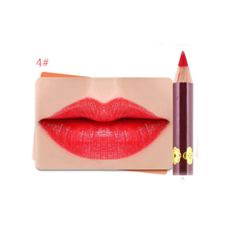 04 Карандаш Lipliner, цветной матовый деревянный карандаш для губ, 12 цветов, водостойкий, стойкий, легко одевается для макияжа, косметический, для салона красоты - Цвет: 04