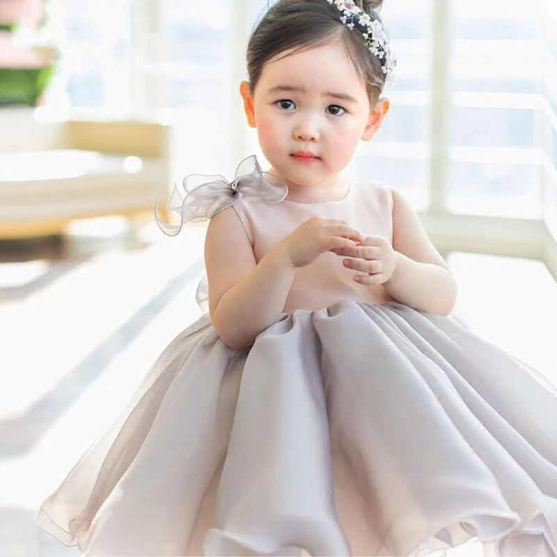 

Детское платье-пачка с бантом, с цветочным принтом